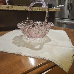 Delicate Pink Glass Basket